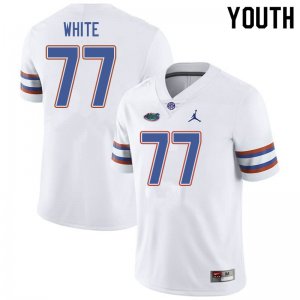 Youth Florida Gators #77 Ethan White NCAA Jordan Brand White Authentic Stitched College Football Jersey FZP4762HP